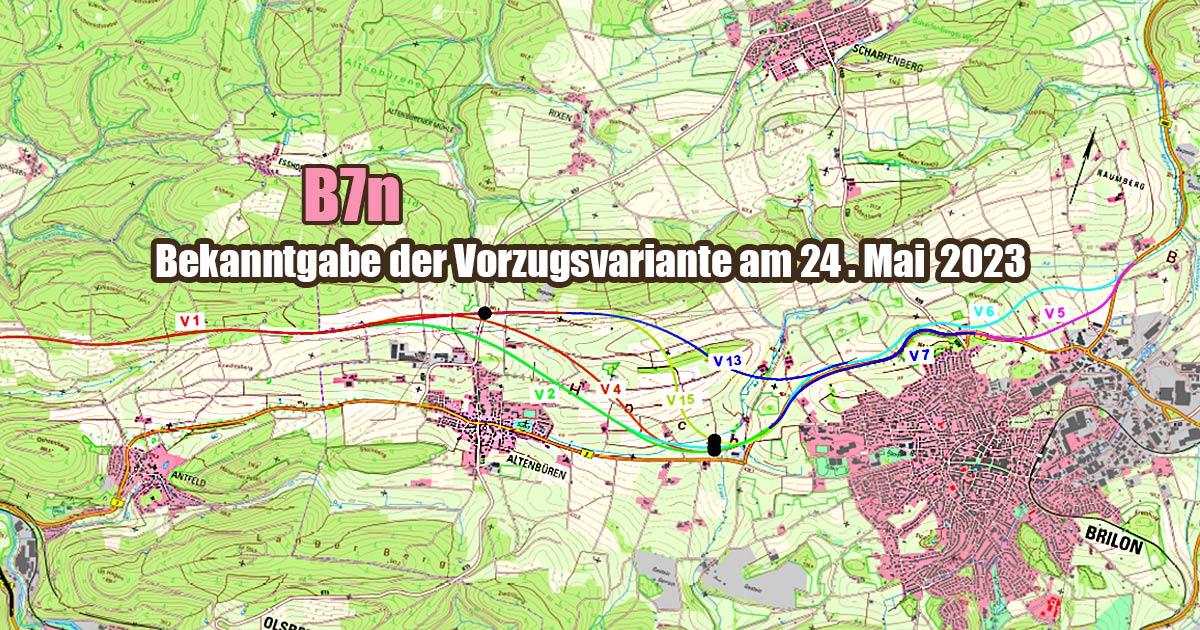 B7n Bekanntgabe Vorzugsvariante am 24. Mai 2023 Brilon Totallokal