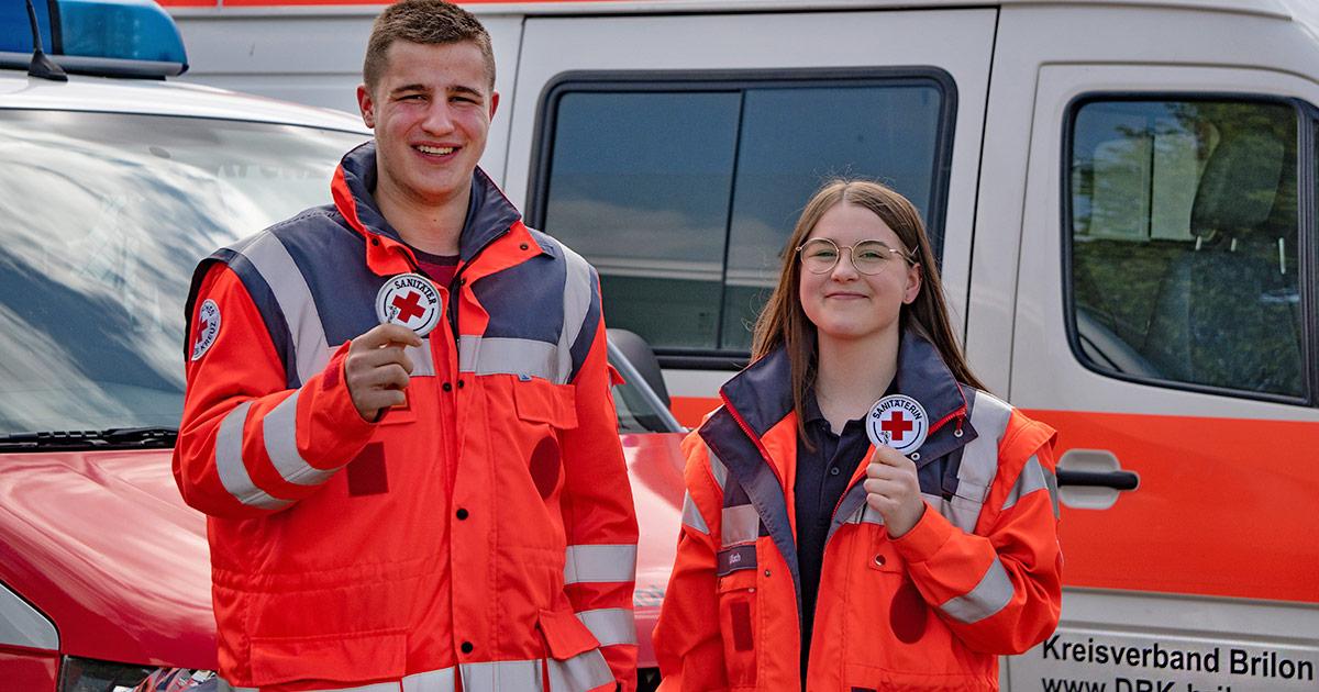 Franziska Koch Eike Witiska Sanitaeterausbildung DRK Brilon Totallokal