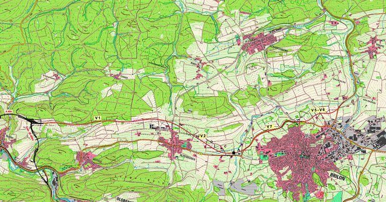 Umgehungstrasse Altenbueren Brilon rechtssichere Variante B7n Brilon Totallokal