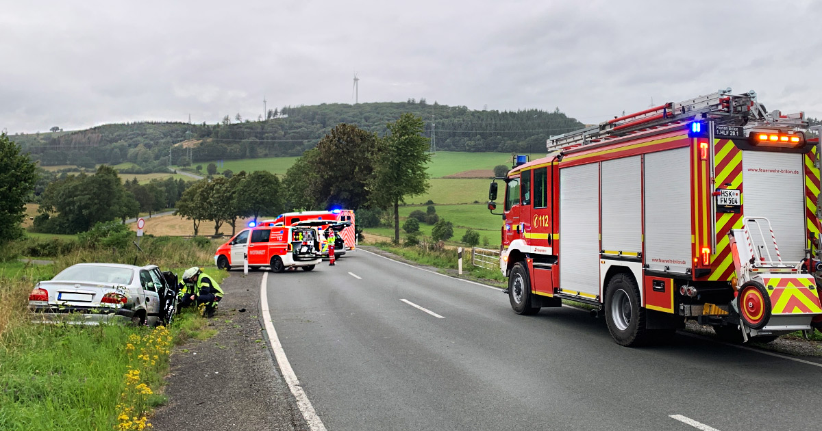 Verkehrsunfall auf der Kreisstrasse K 59 bei Brilon