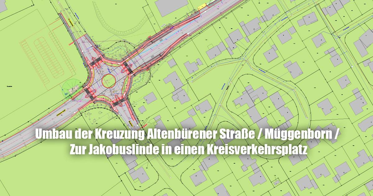 Brilon Umbau der Kreuzung Altenbuerener Strasse Kreisverkehr