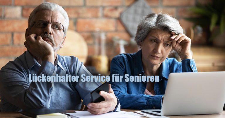 Lueckenhafter Service bei Banken fuer Senioren