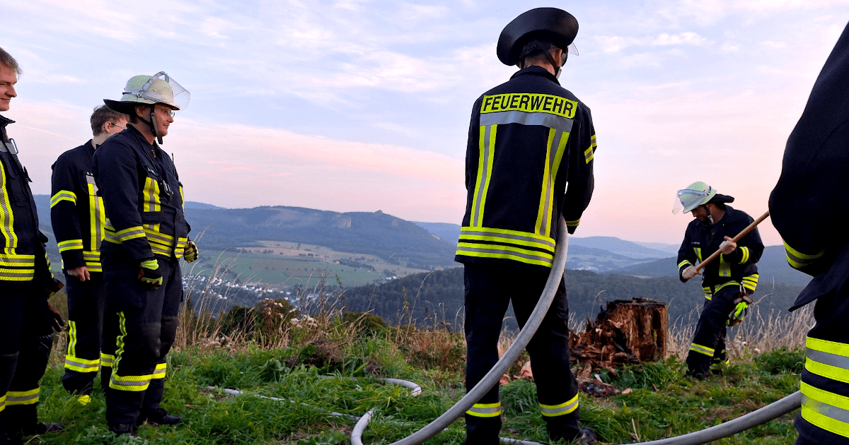 brennender Baumstumpf Borberg